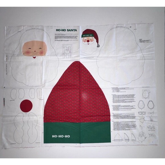 Ho Ho Santa Face VIP Cranston Cut & Sew Fabric Panel Door Hanging Uncut 17 x 14 - Picture 2 of 10